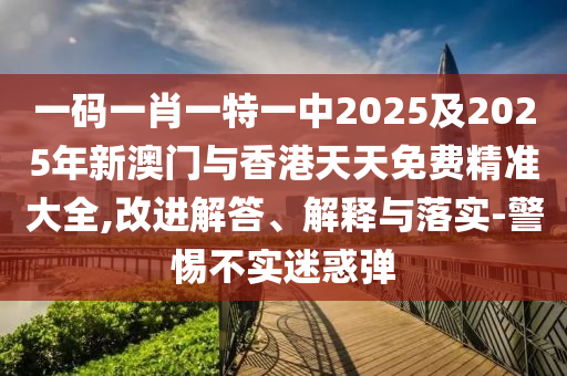 一碼一肖一特一中2025及2025年新澳門與香港天天免費精準大全,改進解答、解釋與落實-警惕不實迷惑彈